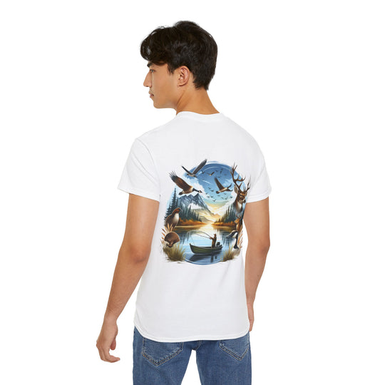 Hunting Fishing Scene Unisex Ultra Cotton Tee