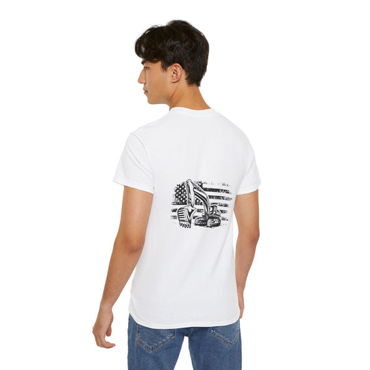 Excavator with Flag Unisex Ultra Cotton Tee