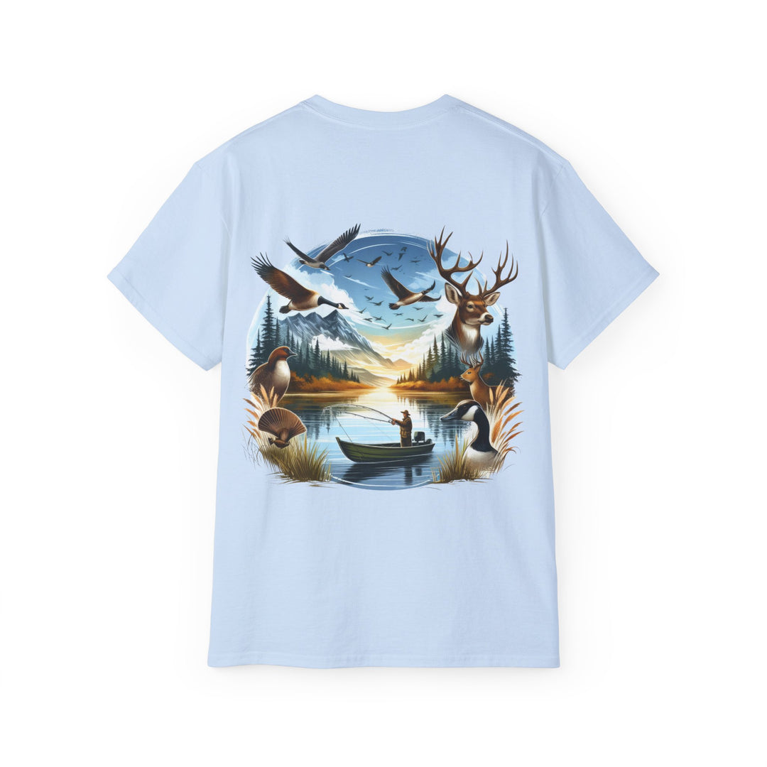 Hunting Fishing Scene Unisex Ultra Cotton Tee