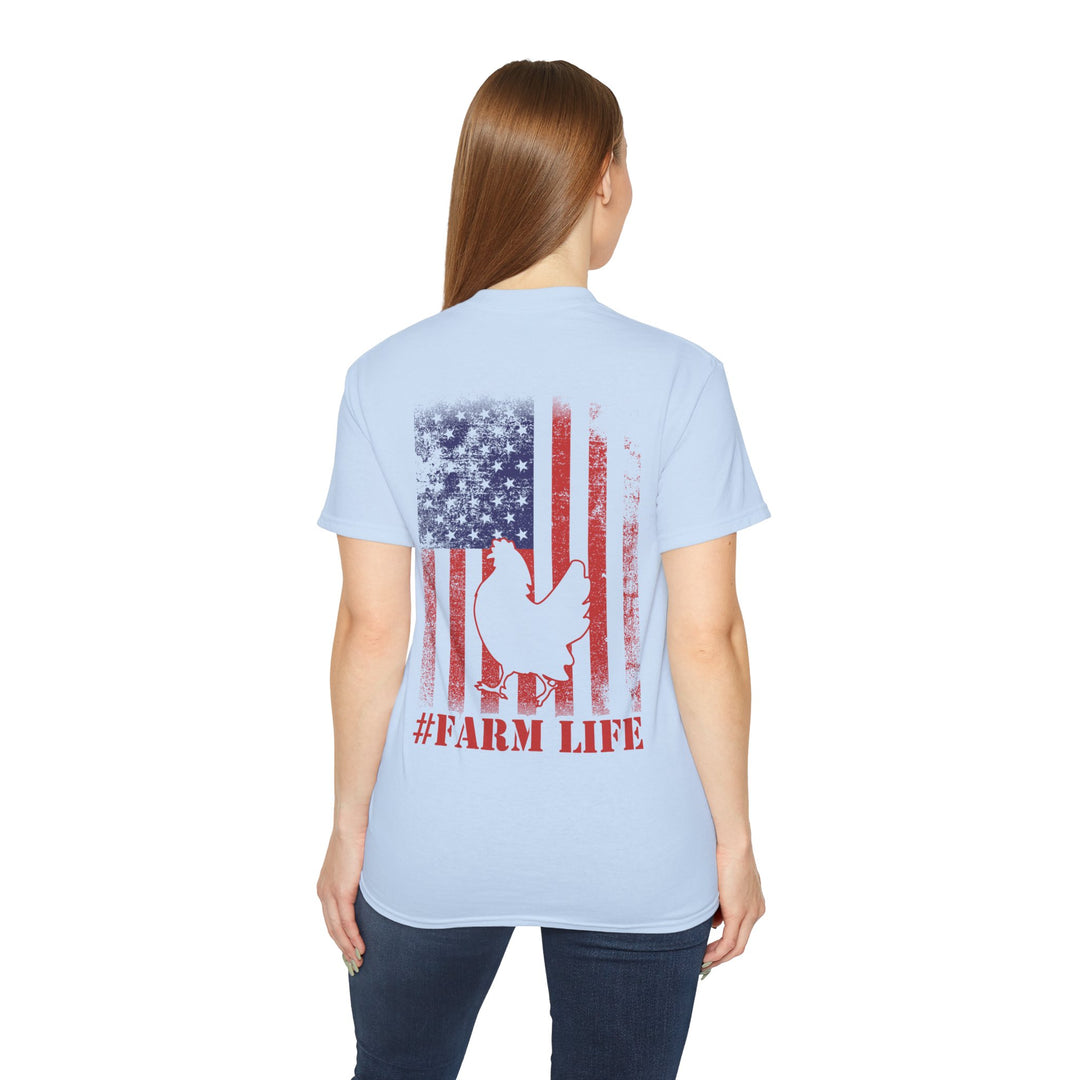 Chicken and Flag #Farm Life Unisex Ultra Cotton Tee