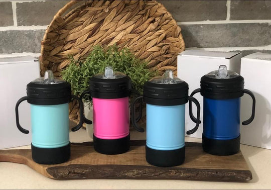 Sippy Cups - Custom laser engraved 10oz sippy cups