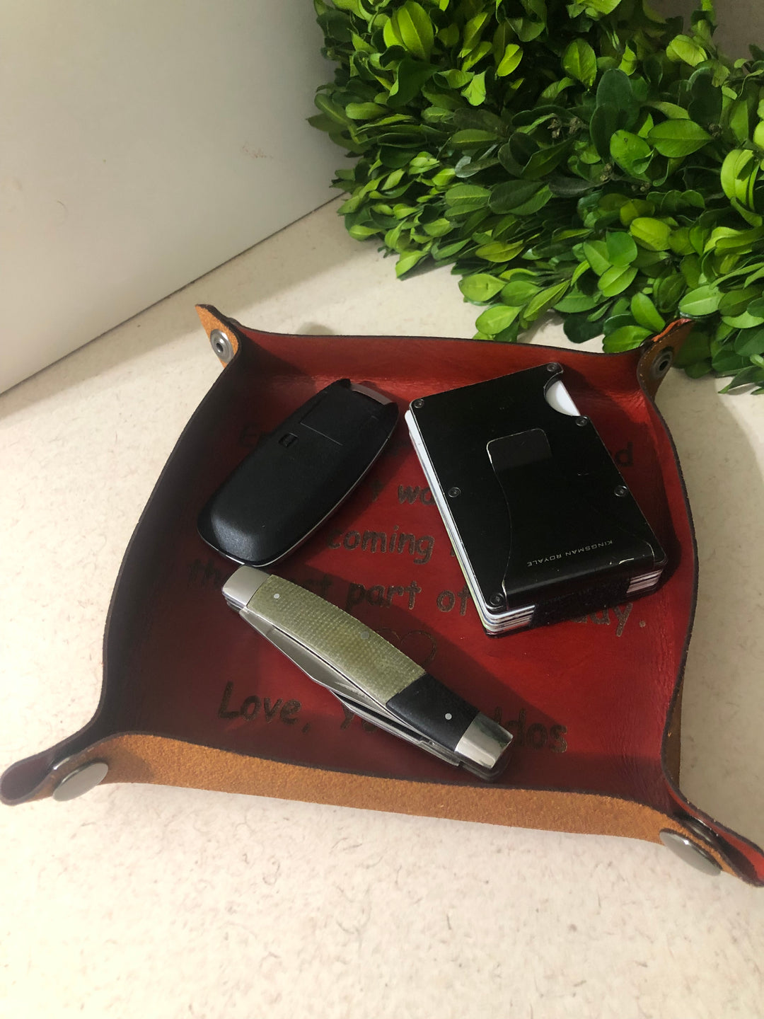 Custom Leather Valet Tray