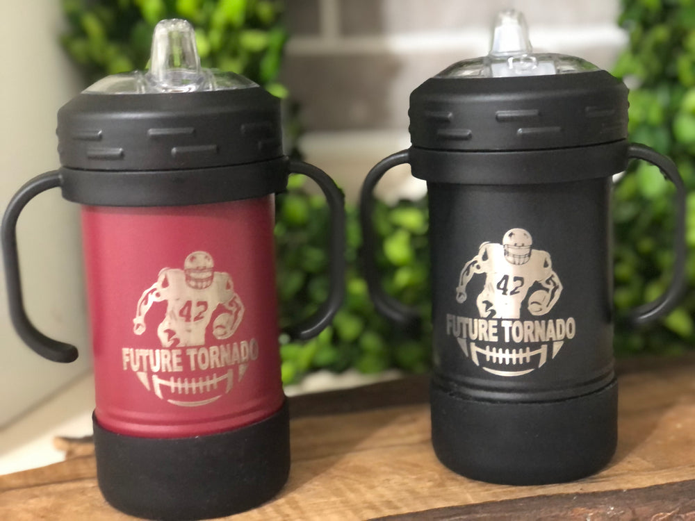 Sippy Cups - Custom laser engraved 10oz sippy cups