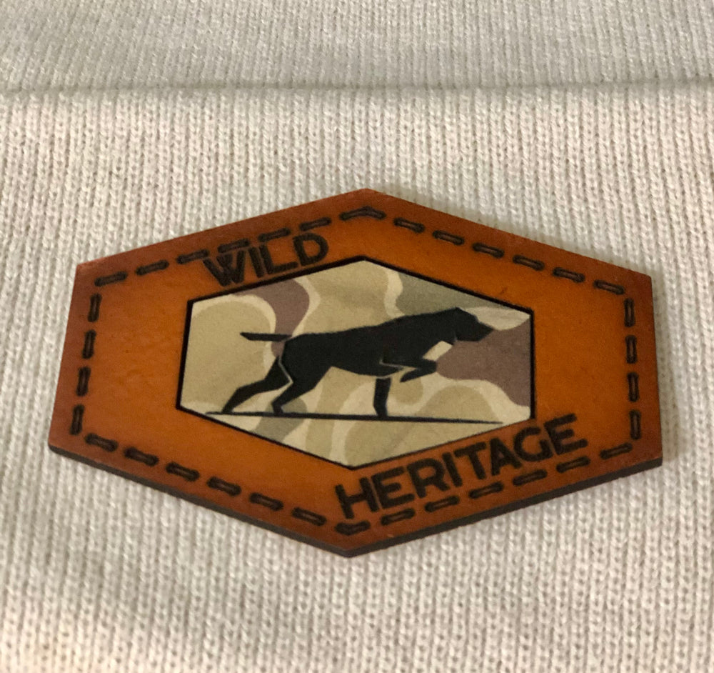 Wild Heritage Premium Collection - Lost Hat Co. Beanie w/Leather and Camo Pointer Patch