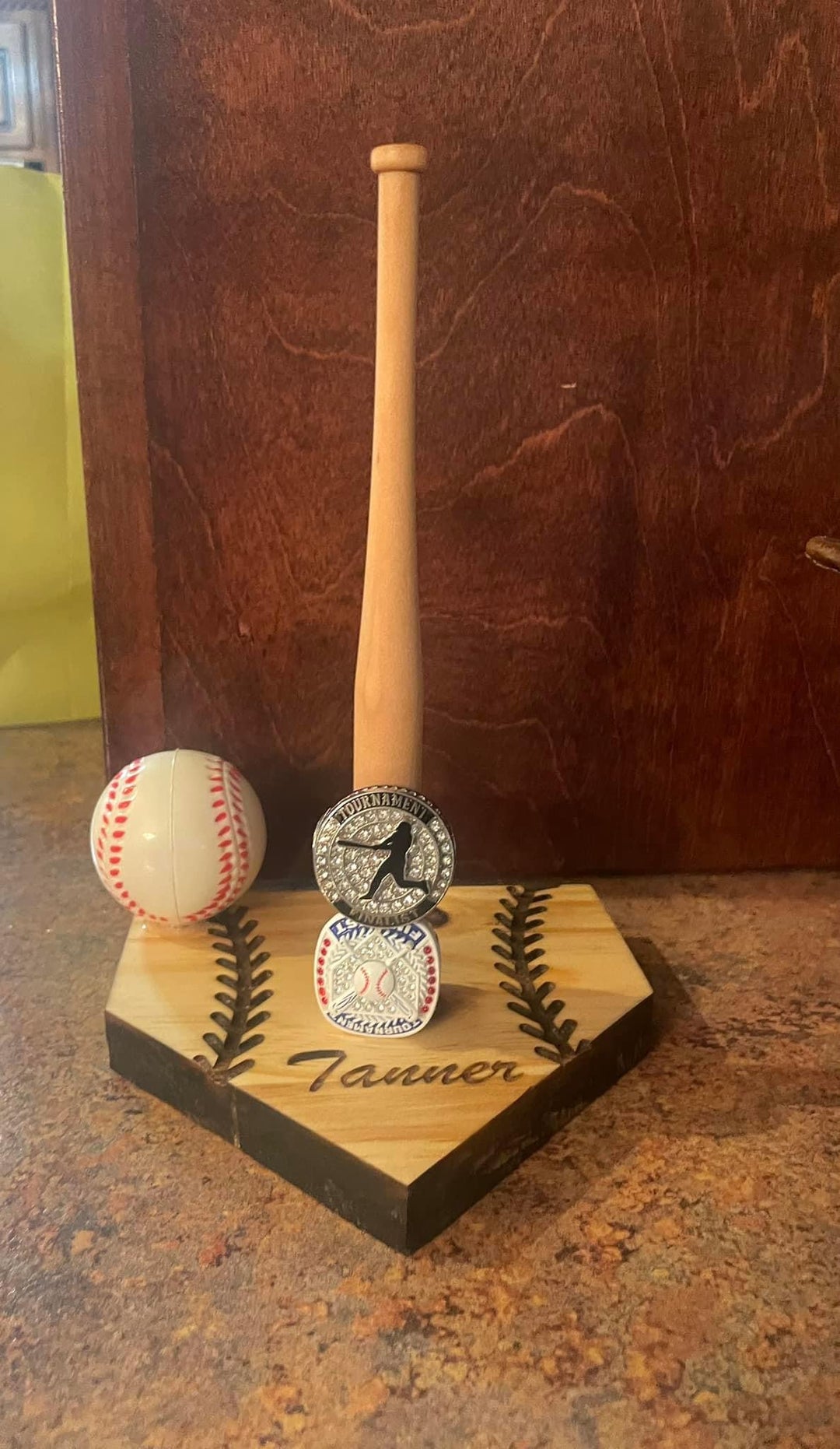 Customized Baseball Championship Ring Holder