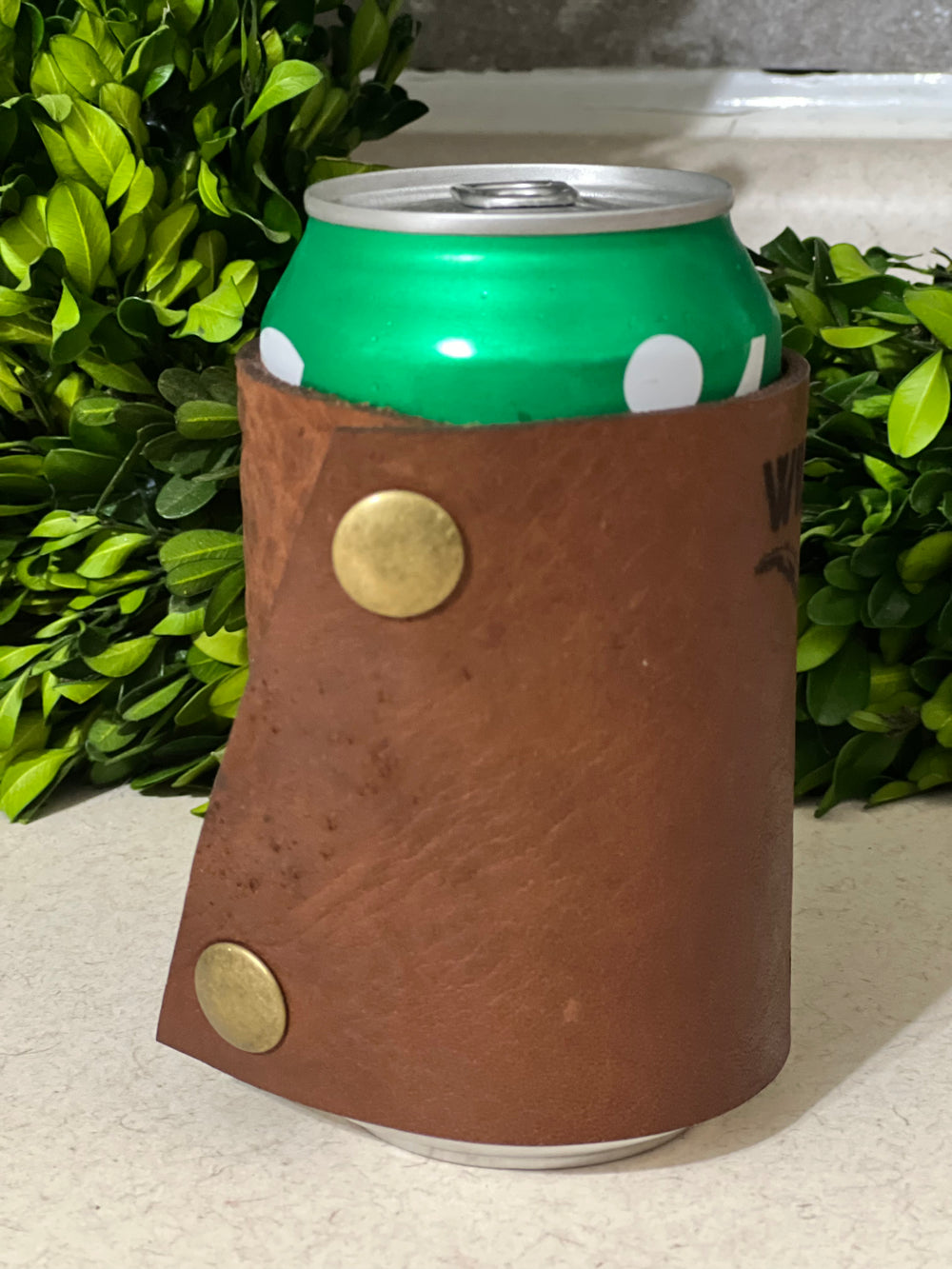 Leather Custom Engraved Can Wrap