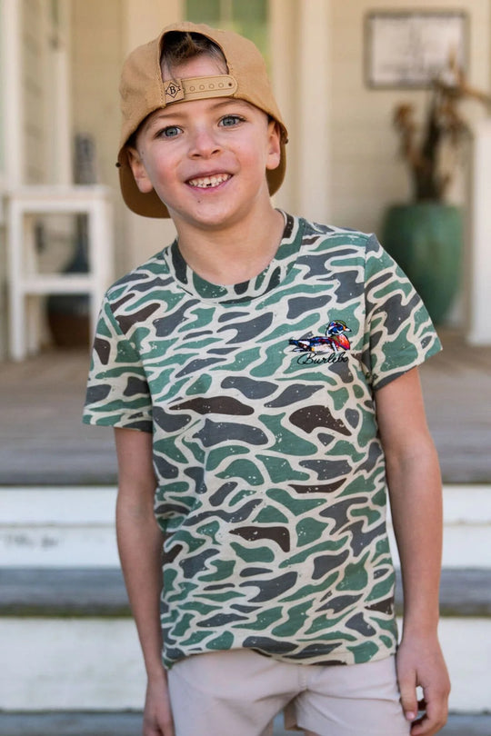 Youth Tee - Retro Duck Camo - Duck On Water